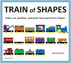 Make A Long Train A Short Train Or A Single Railroad Car Using Circles Squares Rectangles Triangles Trapezoids Pen Train Crafts Paper Train Shape Crafts