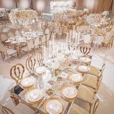 Everything In White And Gold Our Washington Dining Chair And Infinity Dining Chairs Wer Wedding Table Designs White And Gold Wedding Themes Gold Wedding Theme