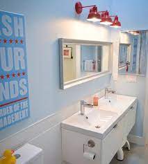 Whether you're looking for organization, bright colors, hooks, or something else, we've got lots of kids bathroom ideas here. 23 Kids Bathroom Design Ideas To Brighten Up Your Home Childrens Bathroom Kids Bathroom Bathroom Red