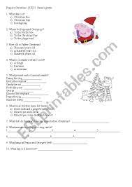Miley cyrus, paris hilton, george clooney and dozens of other celebrities have pet pigs. Peppa Pig S Christmas Quiz 2 Santa S Grotto Esl Worksheet By Mati Rowce