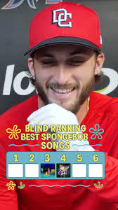 Washington Nationals outfielder—and self-proclaimed SpongeBob  superfan—Dylan Crews blind ranks six of SpongeBob’s most iconic songs.,  Full interview