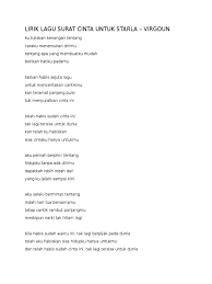 Bila habis sudah waktu ini. Lirik Lagu Surat Cinta Untuk Starla