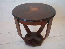 Antique round coffee table, distressed floral design coffee table, handmade & traditional table, centre and side table, wooden furniture. Art Deco Nouveau Designer Walnut Feature Side Coffee Table Vintage Invisedge