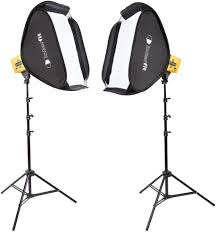 Amazon Com Interfit Honey Badger 320ws 2 Light Kit Compact Yellow Hb3202k1 Camera Photo