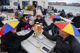 Outdoor bar table uk daily mail. Covid England Pub Beer Gardens Salons Non Essential Shops And Gyms Reopen As Lockdown Eases Daily Mail Online