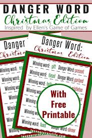 Danger Word Christmas Edition Free Printable Christmas Party Games Kids Party Games Work Christmas Party