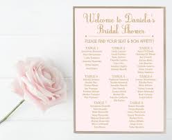 Bridal Shower Seating Chart Guest List Sign Wedding Blush Gold Custom Bridal Shower Wedding Blush Wedding