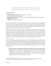 People Centered Framework for TB programming: