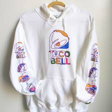 Taco bell unisex glitter sweatshirt. Taco Bell Shirts Taco Bell Trippy Logo Hooded Sweatshirt Hoodie M L Poshmark