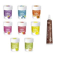 Powder food coloring food dye for baking cake colors set 8 colors 4.2 oz baking colors kit, dacool food grade oil water based food colors kit vibrant for icing fondant cookie decorating diy. Kit 8 Food Coloring With Fruit Flavors Edible Chocolate Pen