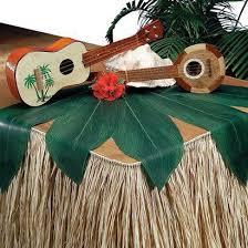 Natural Raffia Table Skirt For Hawaiian Luau Tropical Parties Tropical Party Luau Decorations Personalized Photo Banner
