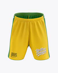 Download Men S Soccer Shorts V2 Mockup Front View In Apparel Mockups On Yellow Images Object Mockups