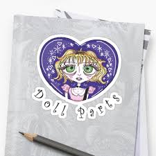 Courtney Love Hole Doll Parts Fan Art Coloured Version Sticker By Poison Pixie Doll Parts Fan Art Courtney Love Hole