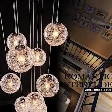 Modern Large Long Stair Round Ball Lustres Chandeliers 10 Lights Living Room Glass Globle Pendant Lamps Light Fixture Luminaire Long Stairs Lustre Chandelierchandelier Lighting Living Room Aliexpress
