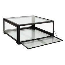 table basse carree en verre et metal noire l 80 cm maisons du monde table basse carree en verre table basse vitrine table basse verre