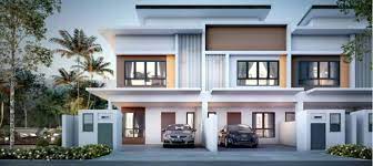 This double storey house is classified as a modern contemporary house, designed to be built on approximately 160 square meters. Double Storey Link House Design