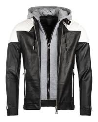 Biker Jacket Draco Black Faux Leather Jacket For Men