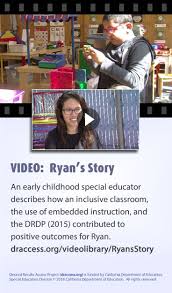 In This Video An Early Childhood Special Educator Describes How An Inclusive Classroom The Use Of Embedd Special Education Inclusion Classroom Early Learning