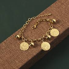 New Turkish Coin Chain Bracelet Arabic Middle East Totem Charm Bracelets For Baby Girl Gold Jewelry Gifts Charm Bracelets Aliexpress