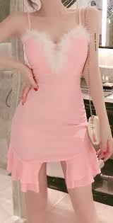 Pink Short Dress With Fur Pink Dress Short Pretty Short Dresses Short Dresses