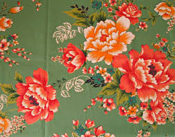 台湾雑貨 台湾客家花布 牡丹渋緑 台湾雑貨の通販サイト felisity フェリシティ 花イラスト 花布 台湾正月