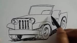 Mobil kendaraan offroad auto transportasi rubicon petualangan truk jeep. How To Draw A Jeep Car Very Simple Cara Menggambar Jeep Terbuka Pake Sketsa Youtube