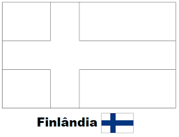 Ela tem duas faixas azuis que atravessam um plano de fundo branco. Blog De Geografia Bandeira Da Finlandia Para Imprimir E Colorir