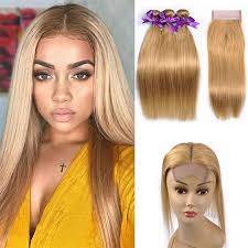 59 ($27.10/ounce) 6% coupon applied at checkout. Brazilian Human Hair Bundles With Lace Frontal Closure 613 Honey Blonde Remy Hair Wefts With Frontal Bleached Knots Straight Blonde Hair From Realremyhair 13 Straight Blonde Hair Brazilian Human Hair Hair Bundles