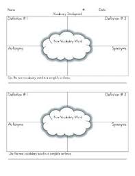 Vocabulary Development Graphic Organizer Definitions Antonyms Synonyms Vocabulary Development New Vocabulary Words Vocabulary