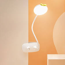 Strawberry Shape Nursery Night Lighting Plastic Led Kids Desk Lamp With Clamp Design In White Beautifulhalo Com