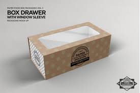This is a blank psd template ready for your designs. Box Drawer With Window Sleeve Packaging Mockup By Inc Design Studio Thehungryjpeg Com