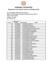 Mtct Jadavpur University 2020 2021 Eduvark