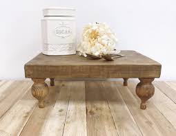 Large Farmhouse Wood Stained Riser Farmhouse Pedestal Tray Large Farmhouse Tray Footed Wood Tray Staining Wood Wood Tray Shabby Chic Farmhouse