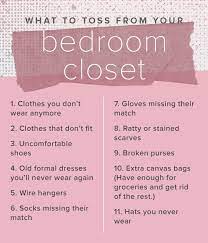 100 Things To Toss From Your Home In The New Year Room Organization Bedroom Closet Bedroom Organization Bedroom