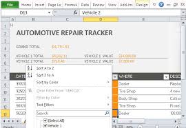 How to use excelshow all. Car Repair Tracker Template For Excel 2013