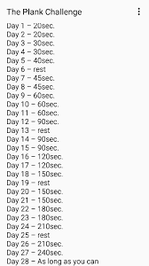 28 Day Plank Challenge Workout Challenge Health Fitness