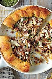 Sausage And Kale Pesto Pizza Recipe Southern Living Recipe Pesto Pizza Kale Pesto Deep Dish Pizza