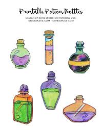 How To Draw Potion Bottles For Halloween With Tombow Usa Bottle Drawing Easy Doodles Drawings Potion Bottle