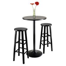 Some designs feature additional leaflets that can be expanded when you have more guests and can be folded back after the event to save space. Winsome Obsidian Pub Table Set 1 Black Walmart Com Walmart Com