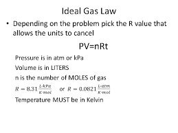 Values of r (gas constant). Gas Laws And Nature Of Gases Chapter 13