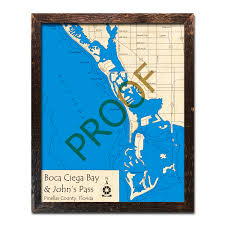 boca ciega bay and johns pass fl nautical wood maps