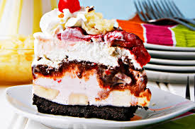 For an unusual but exceptionally easy dessert, soften a pint of vanilla ice cream, mix it with ricotta and honey, and then refreeze it. Banana Split Ice Cream Cake Tasty Kitchen Blog