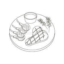 Some of the coloring page names are chicken egg netart, 11 best images of food safety work cooking safety work kitchen. Steak Meat Coloring Pages Stock Vector Illustration Of Graphic 120828512