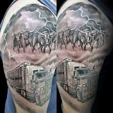 Semi truck tattoos 8 640 x 480 area 77com. 60 Truck Tattoos Fur Manner Vintage Und Big Rig Ink Design Ideen Mann Stil Tattoo Truck Tattoo Tattoos For Guys Trucker Tattoo