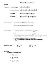 Formula Sheet Worksheets Teaching Resources Teachers Pay