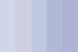 The color names are glacier blue, iris eyes, mythical blue, thamar black, snowflake, black cat, garden shed. Purple Blue Gray Color Palette