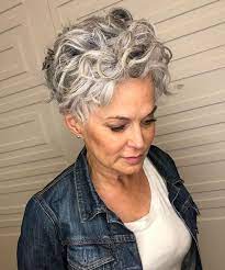 Short layered gray haircut for women over 60 Curly Hair Best Short Haircuts For 2020 Novocom Top