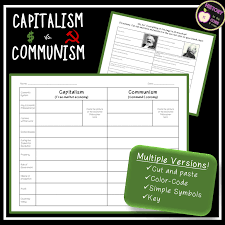 Capitalism Vs Communism Chart Comparison Activity Teaching