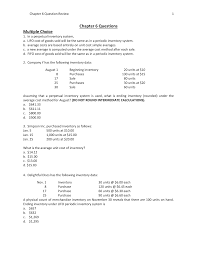 Chapter 6 Question Review