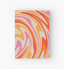 Abstract retro dirty grunge vintage starburst. 70s Retro Swirl Color Abstract Hardcover Journal By Trajeado14 Pattern Art Abstract Wave Pattern Abstract Pattern